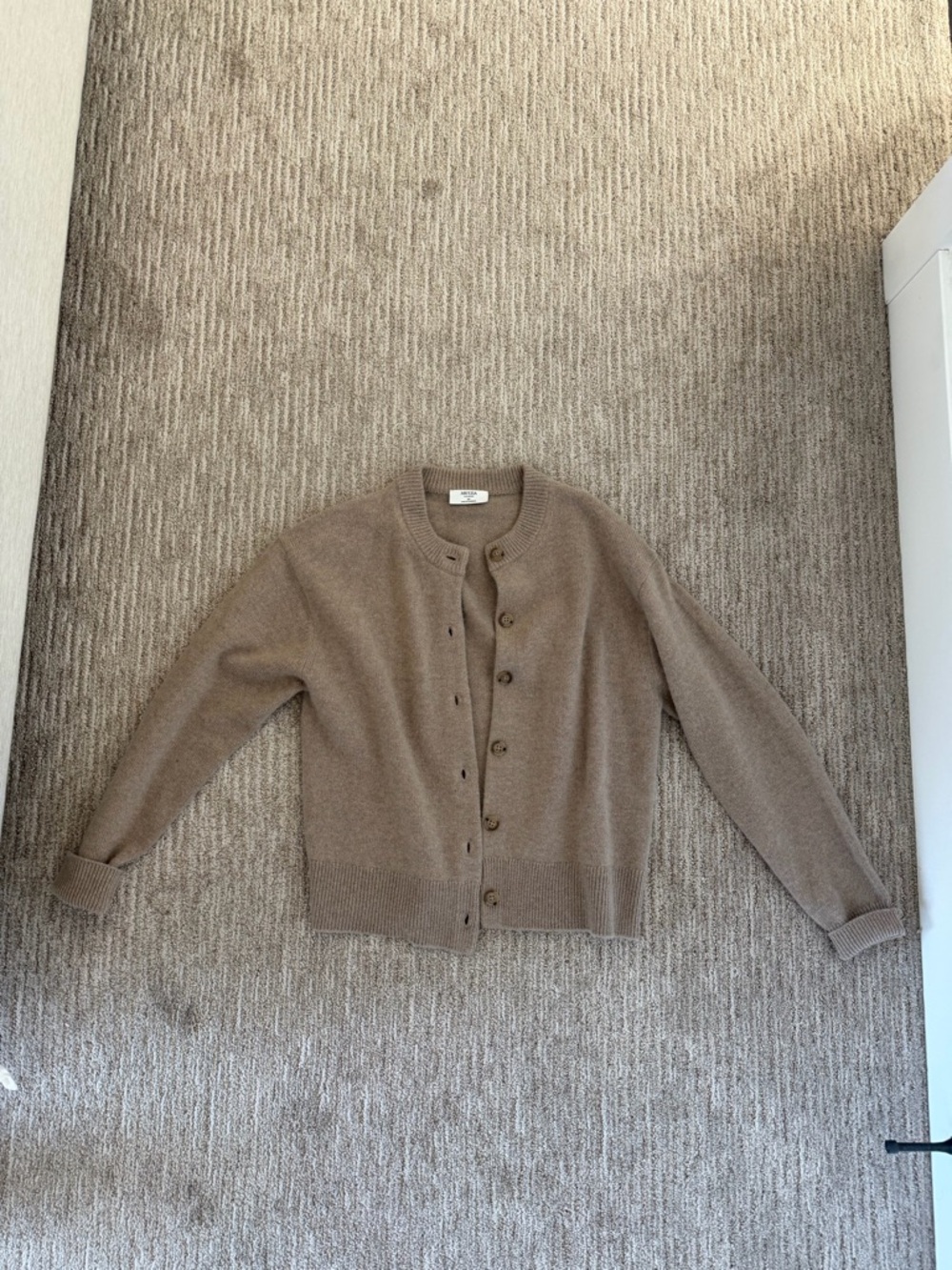 Aritzia Cashmere Neutral Taupe Button Cardigan